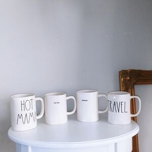Rae Dunn Mugs 4 set collectibles coffee tea cream